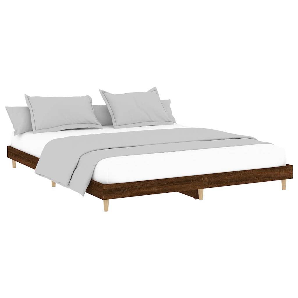 Vidaxl bedframe zonder matras bewerkt hout bruin eikenkleur 120x200 cm