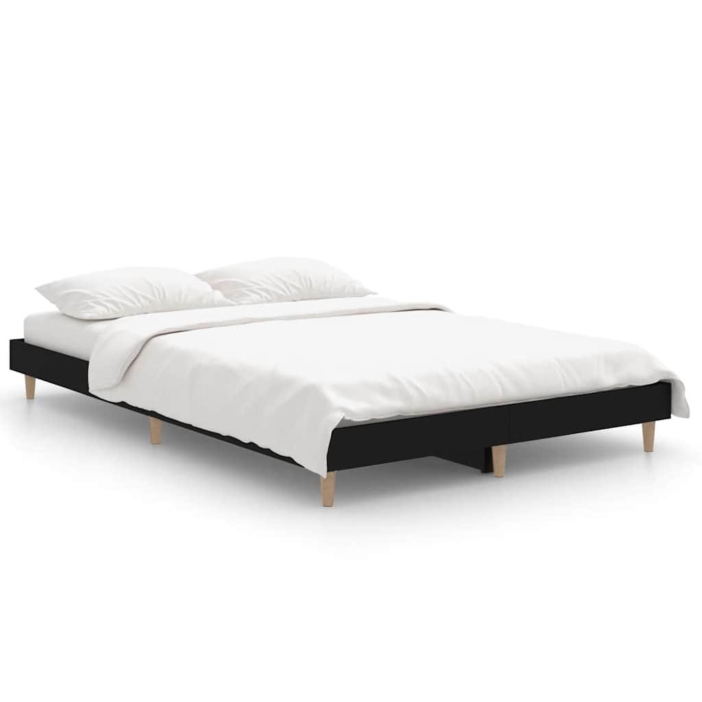 Vidaxl bedframe bewerkt hout zwart 120x190 cm