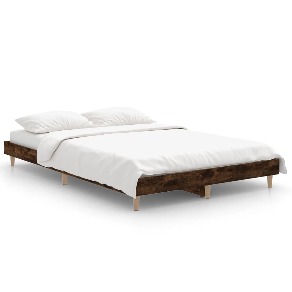 Vidaxl bedframe zonder matras hout gerookt eikenkleurig 120x190 cm