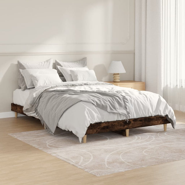 Vidaxl bedframe zonder matras hout gerookt eikenkleurig 120x190 cm