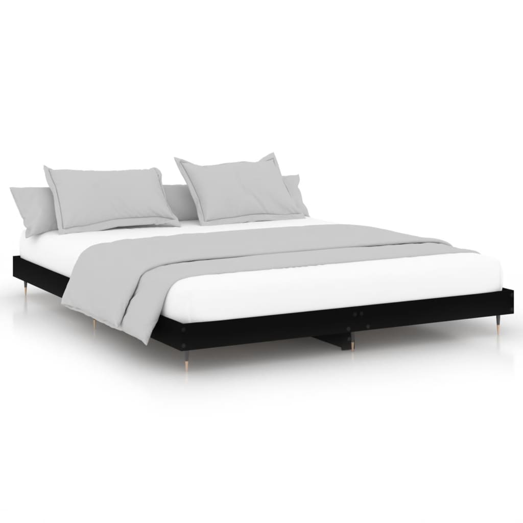 Vidaxl bedframe massief hout zwart 200x200 cm