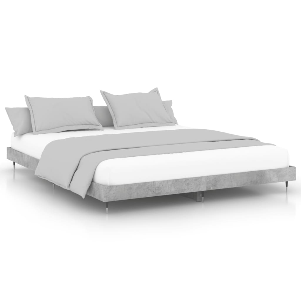 Vidaxl bedframe bewerkt hout betongrijs 200x200 cm