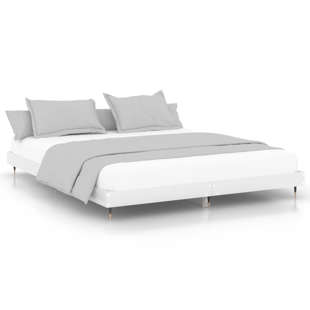 Vidaxl bedframe bewerkt hout hoogglans wit 140x200 cm
