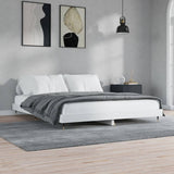 Vidaxl bedframe led massief hout wit 120x200 cm