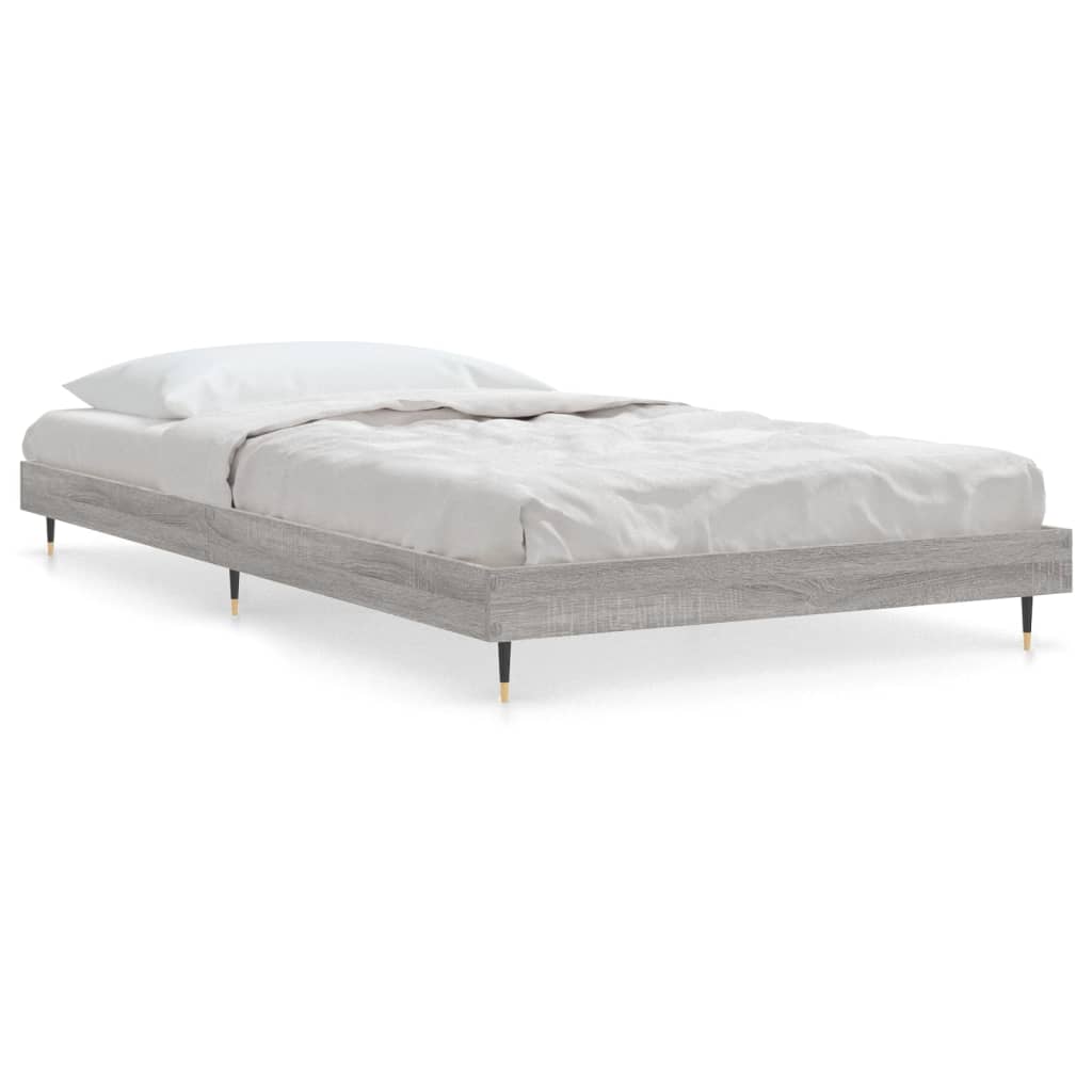 Vidaxl bedframe bewerkt hout grijs sonoma eikenkleurig 100x200 cm