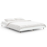 Vidaxl bedframe led massief hout wit 140x190 cm