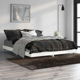 Vidaxl bedframe led massief hout wit 140x190 cm