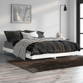 Vidaxl bedframe led massief hout wit 140x190 cm