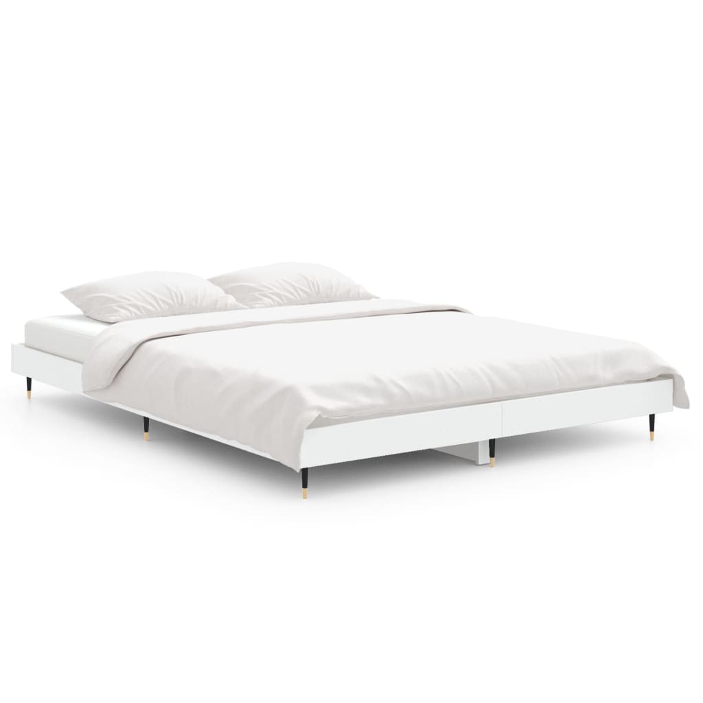 Vidaxl bedframe bewerkt hout wit 135x190 cm