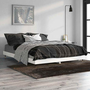 Vidaxl bedframe bewerkt hout hoogglans wit 135x190 cm