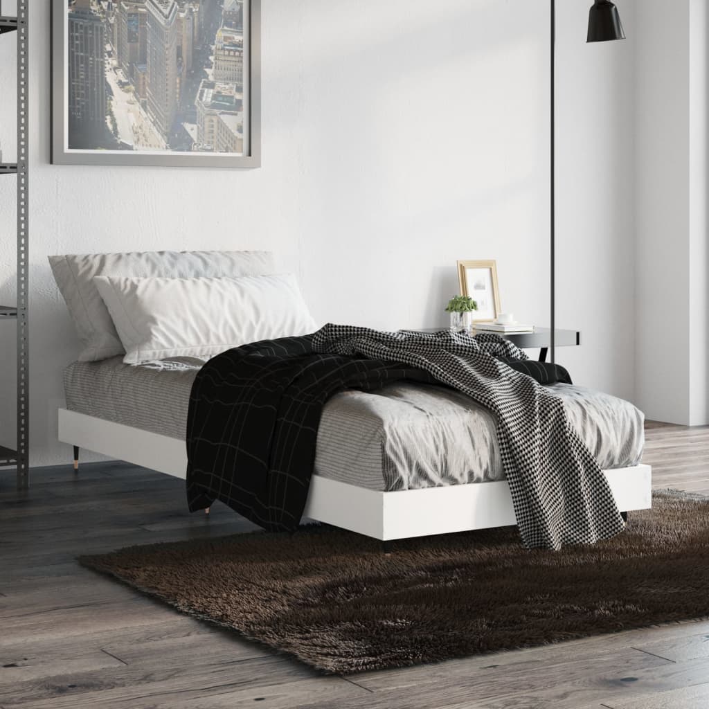 Vidaxl bedframe bewerkt hout wit 75x190 cm