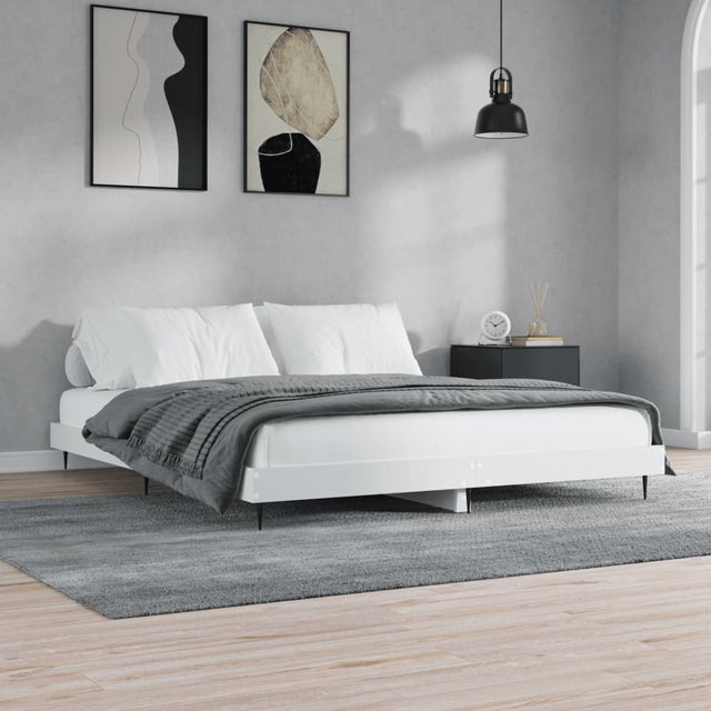 Vidaxl bedframe massief hout wit 200x200 cm