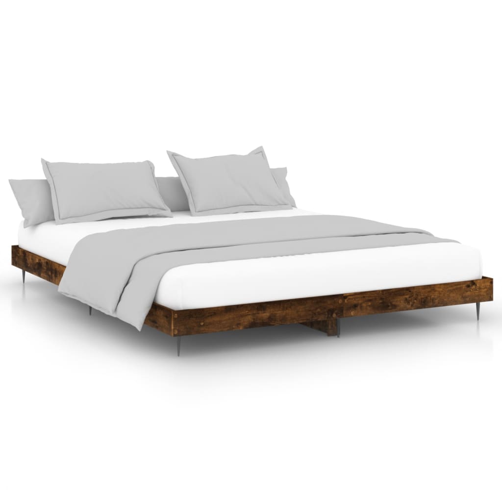 Vidaxl bedframe zonder matras 200x200 cm spaanplaat gerookt eiken