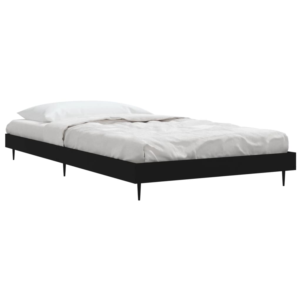 Vidaxl bedframe bewerkt hout zwart 90x200 cm