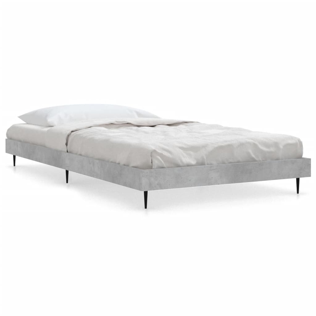 Vidaxl bedframe bewerkt hout betongrijs 90x200 cm