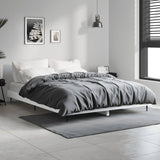 Vidaxl bedframe led massief hout wit 140x190 cm