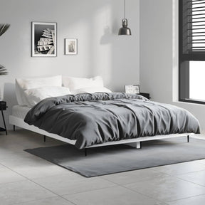 Vidaxl bedframe led massief hout wit 140x190 cm
