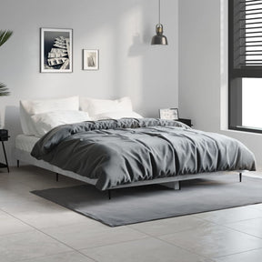 Vidaxl bedframe bewerkt hout betongrijs 140x190 cm