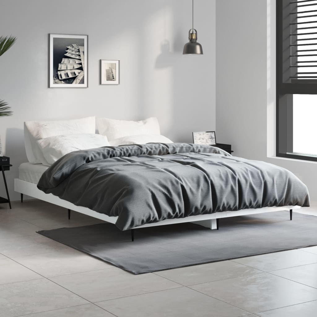Vidaxl bedframe bewerkt hout wit 135x190 cm