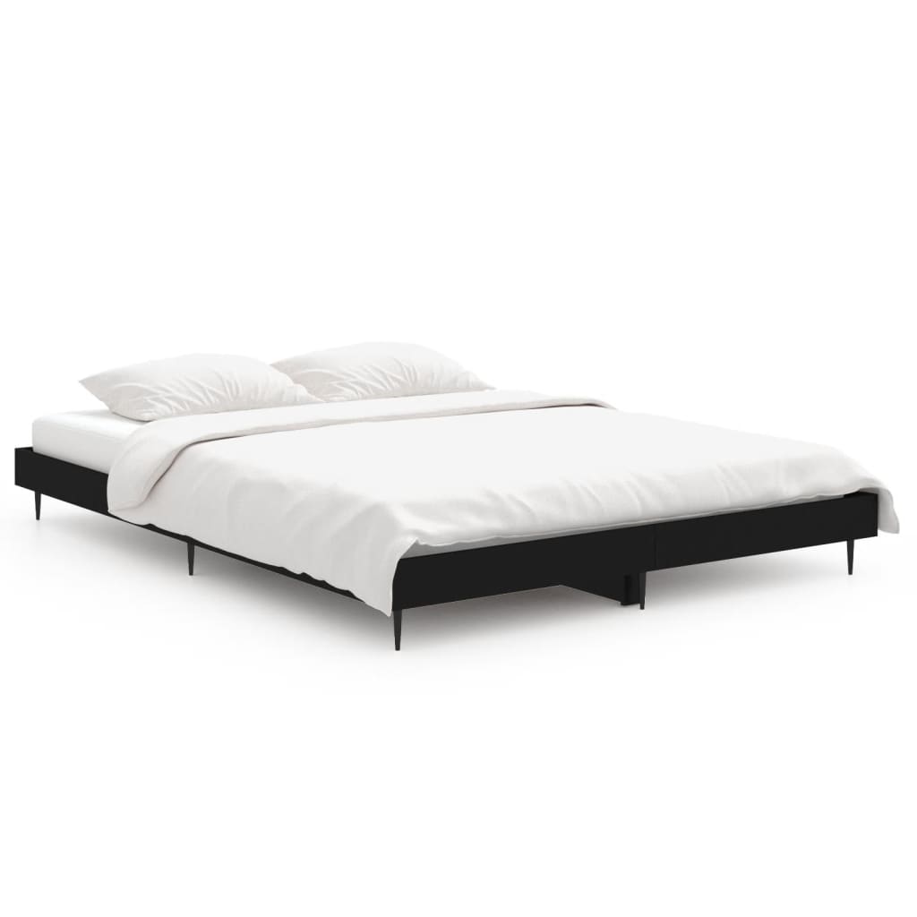 Vidaxl bedframe bewerkt hout zwart 135x190 cm