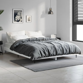Vidaxl bedframe bewerkt hout hoogglans wit 135x190 cm