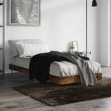 Vidaxl bedframe zonder matras hout gerookt eikenkleurig 75x190 cm