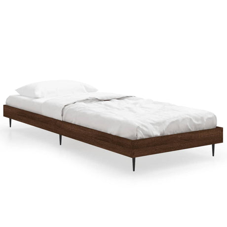 Vidaxl bedframe zonder matras bewerkt hout bruin eikenkleur 75x190 cm