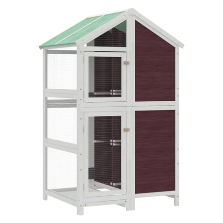 Woliera Vidaxx 97x81x152 cm z litego drewna sosnowego w kolorze mokka