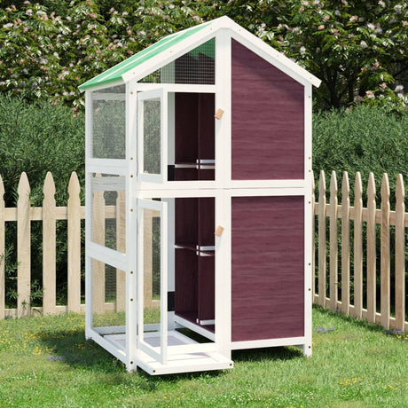 Woliera Vidaxx 97x81x152 cm z litego drewna sosnowego w kolorze mokka
