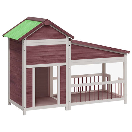 Buda dla psa Vidaxxl 143x60,5x109 cm z litego drewna sosnowego w kolorze mokki