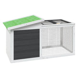 Vidaxl Rabbit Hutch 100,5x54x55 cm stałą sosnową szarość
