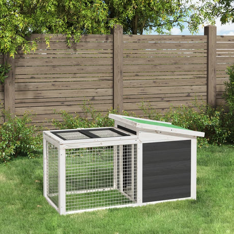 Vidaxl Rabbit Hutch 100,5x54x55 cm stałą sosnową szarość