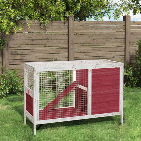 Klatka dla królika Vidaxxl 103x44x69,5 cm z litego drewna sosnowego w kolorze mokki