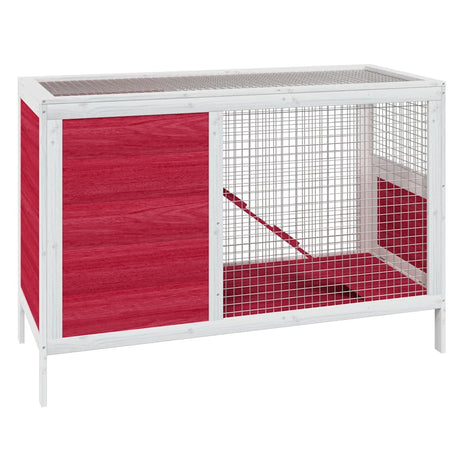Klatka dla królika Vidaxx 103x44x69,5 cm z litego drewna sosnowego, czerwona