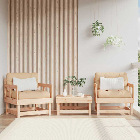 Vidaxl tuinstoelen 2 st met kussens massief grenenhout