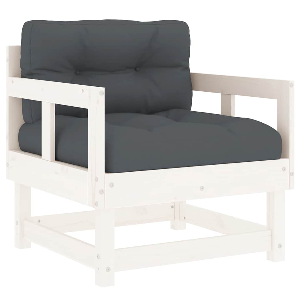 Vidaxl tuinstoelen met kussens 2 st massief grenenhout wit