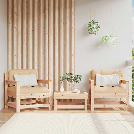 Vidaxl tuinstoelen 2 st met kussens massief grenenhout
