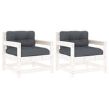 Vidaxl tuinstoelen met kussens 2 st massief grenenhout wit