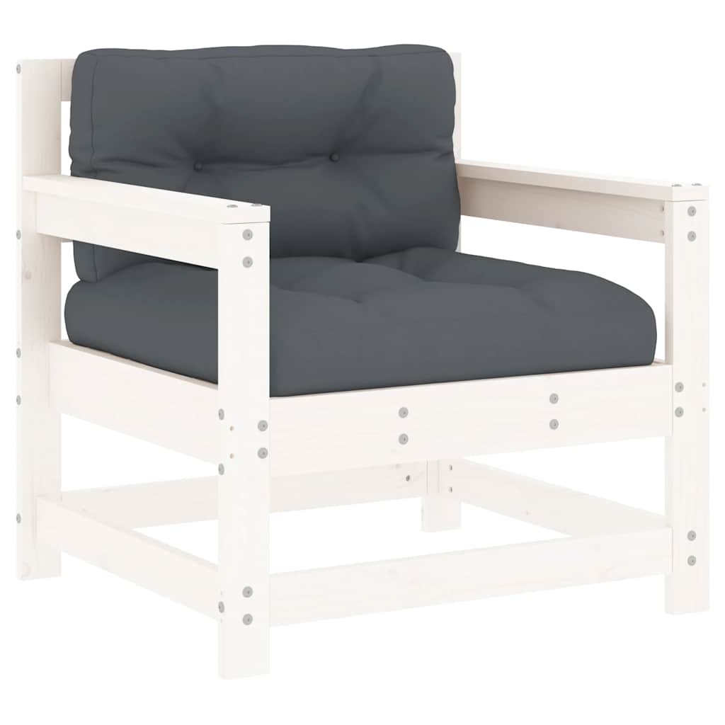 Vidaxl tuinstoelen met kussens 2 st massief grenenhout wit
