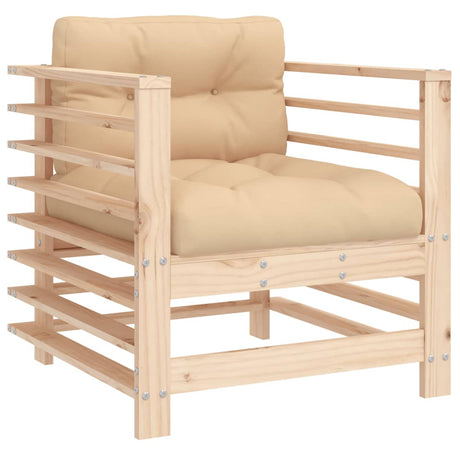 Vidaxl tuinstoelen 2 st met kussens massief grenenhout