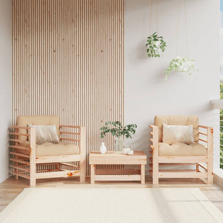 Vidaxl tuinstoelen 2 st met kussens massief grenenhout