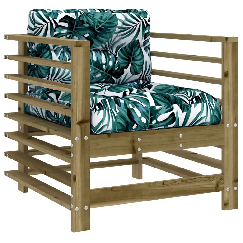 Vidaxl tuinstoelen 2 st met kussens geïmpregneerd grenenhout