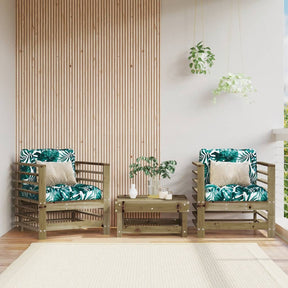 Vidaxl tuinstoelen 2 st met kussens geïmpregneerd grenenhout