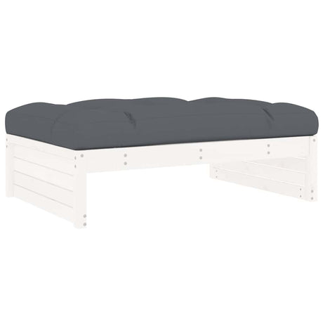 Vidaxl tuinvoetenbank 120x80 cm massief grenenhout wit
