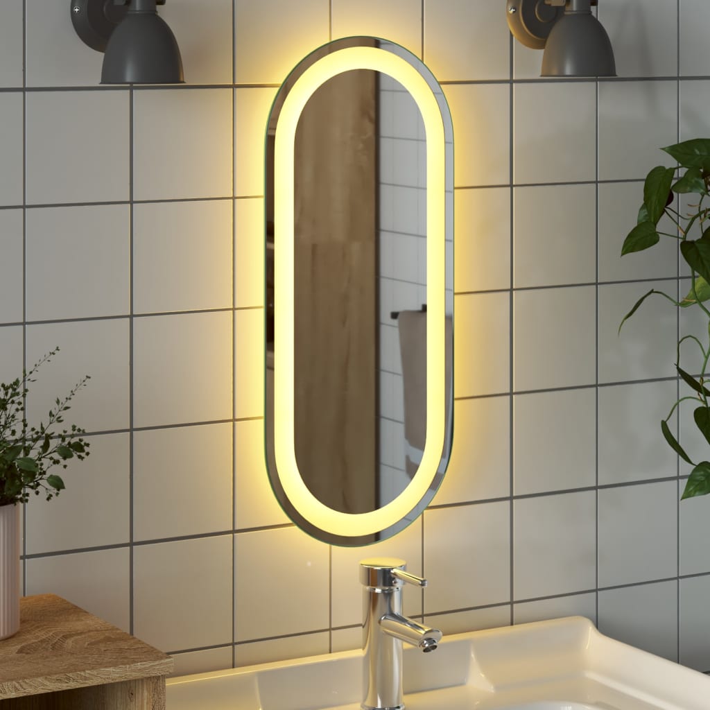 VidaXL Lustro łazienkowe LED, owalne, 60x25 cm
