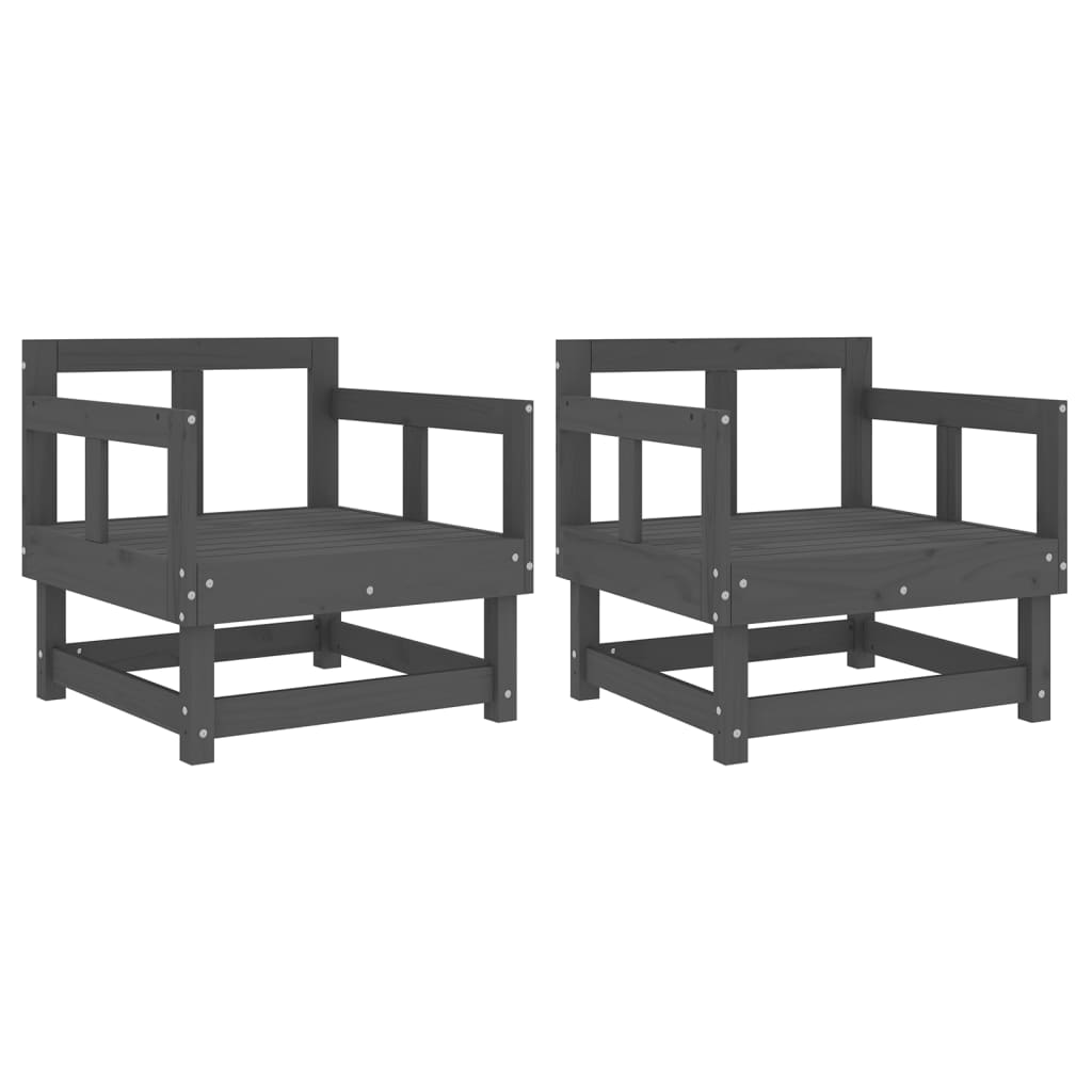 Vidaxl tuinstoelen 2 st massief grenenhout grijs