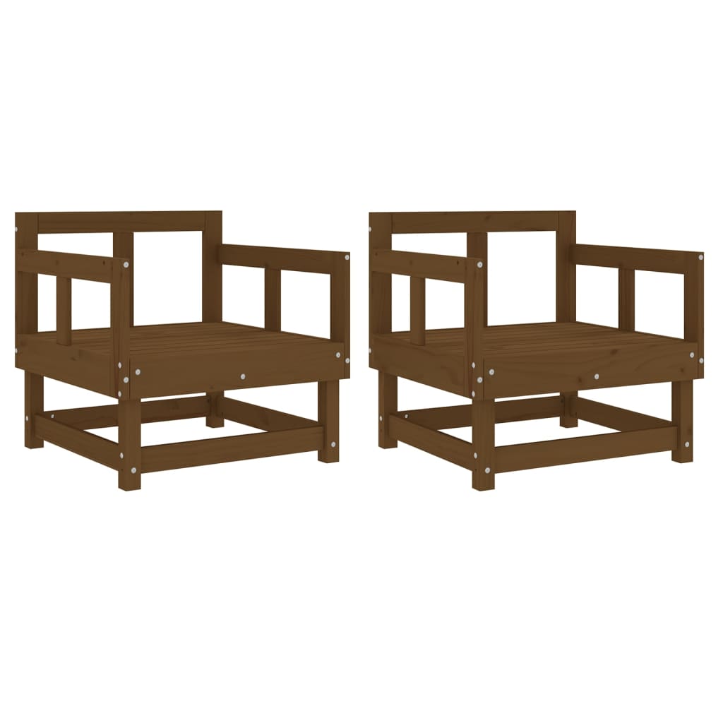 Vidaxl tuinstoelen 2 st massief grenenhout honingbruin