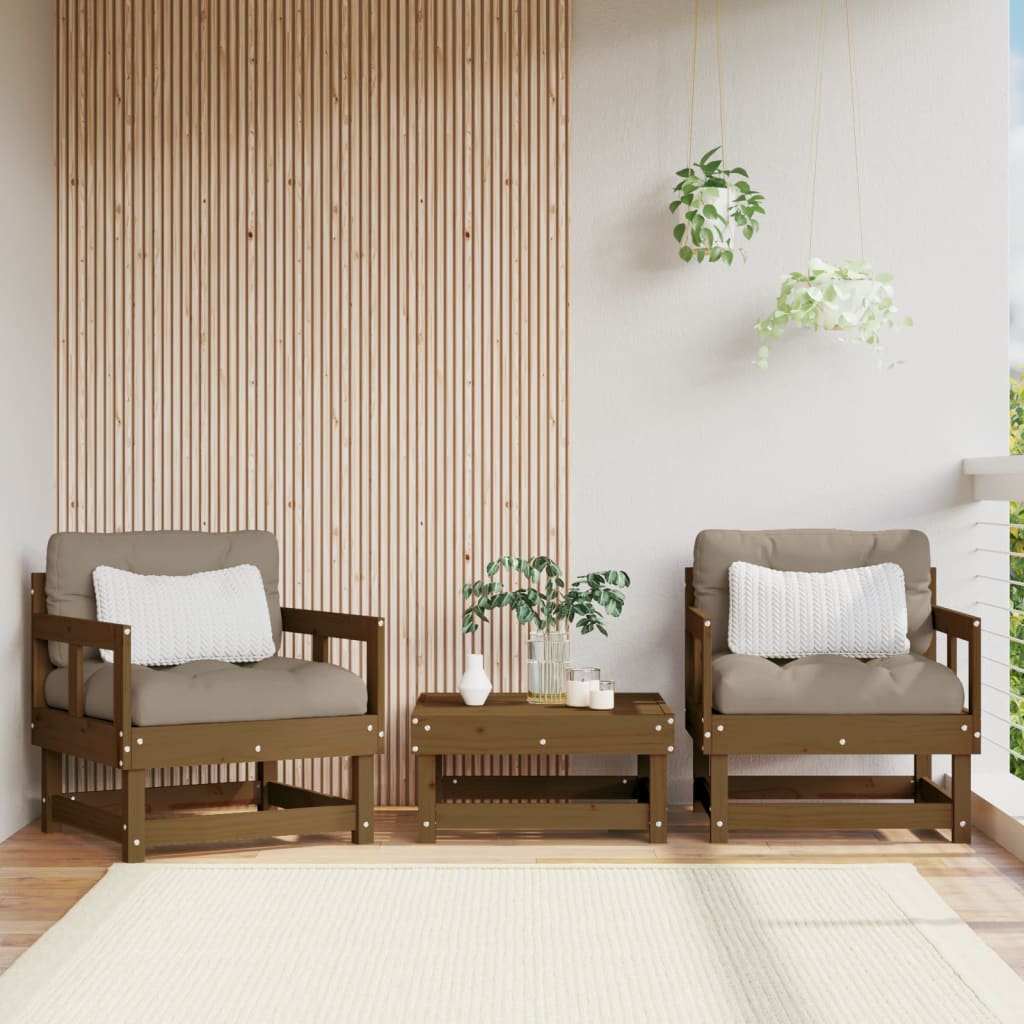 Vidaxl tuinstoelen 2 st massief grenenhout honingbruin