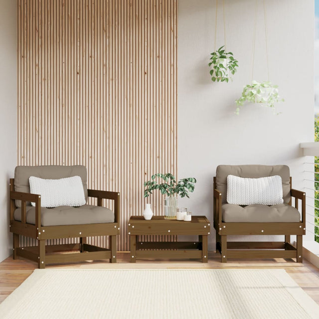 Vidaxl tuinstoelen 2 st massief grenenhout honingbruin