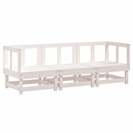 Vidaxl 3-delige loungeset massief grenenhout wit